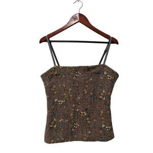 Intimissimi Wool Painted corset Style adjustable Straps Burlapp Feel Tank Top La